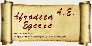 Afrodita Egerić vizit kartica